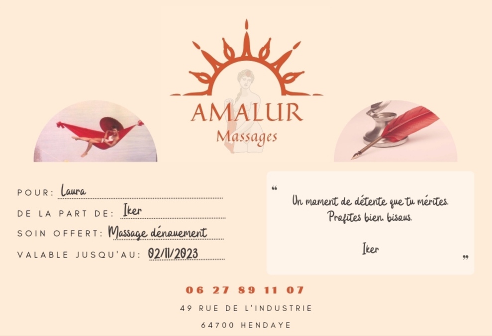 Carte-cadeau Amalurmassages arrière